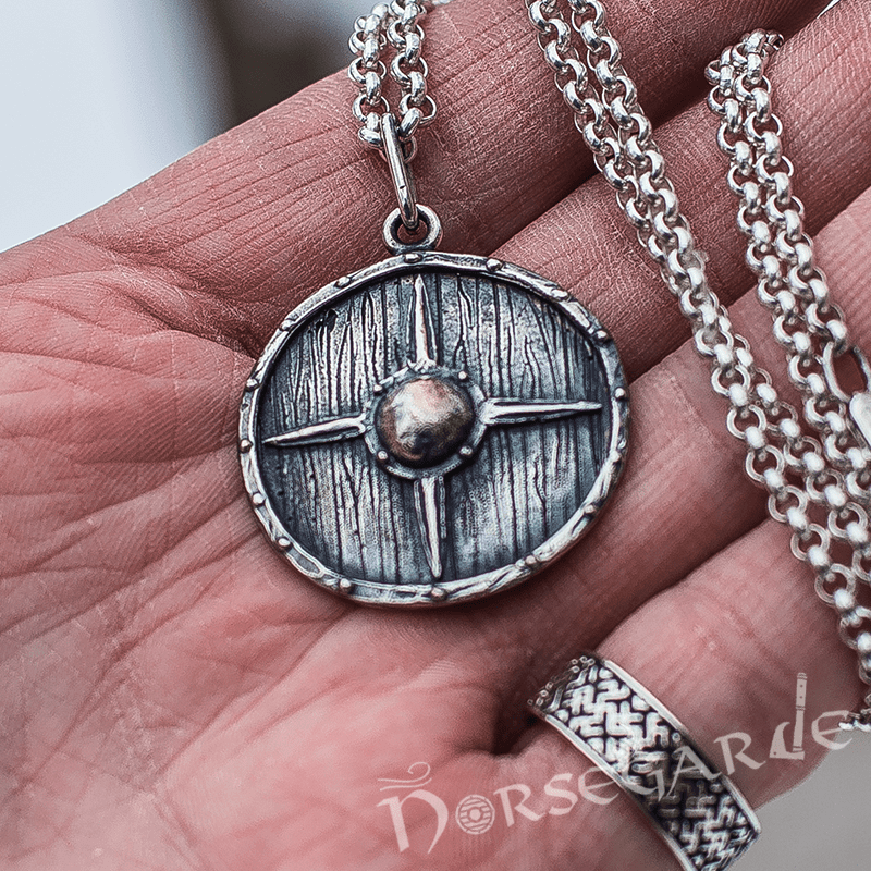 Handcrafted Star Reinforced Shield Pendant - Sterling Silver