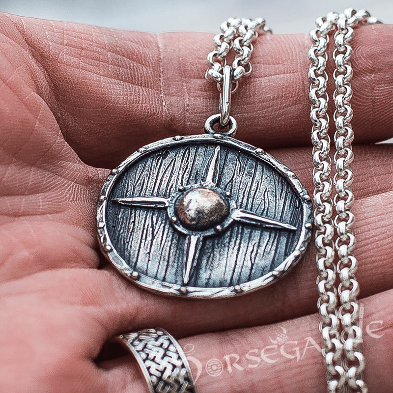 Handcrafted Star Reinforced Shield Pendant - Sterling Silver