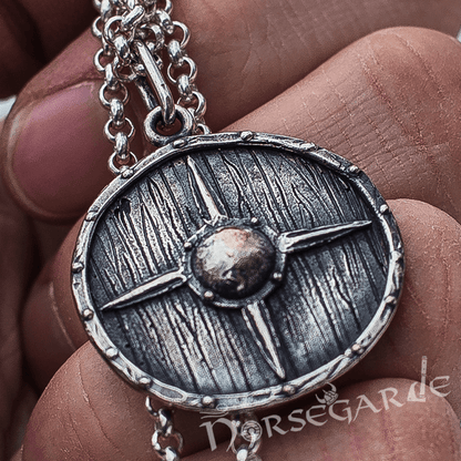 Handcrafted Star Reinforced Shield Pendant - Sterling Silver