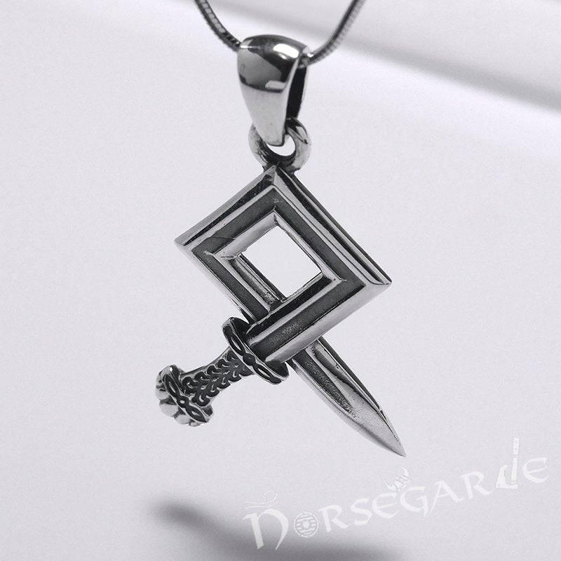 Handcrafted Sword Othala Pendant - Sterling Silver