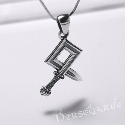 Handcrafted Sword Othala Pendant - Sterling Silver