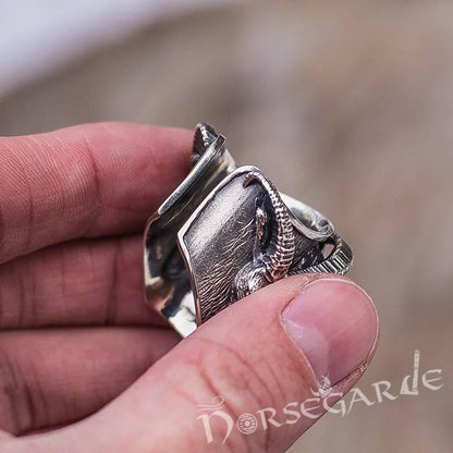 Handcrafted Thor and Goats Ring - Sterling Silver