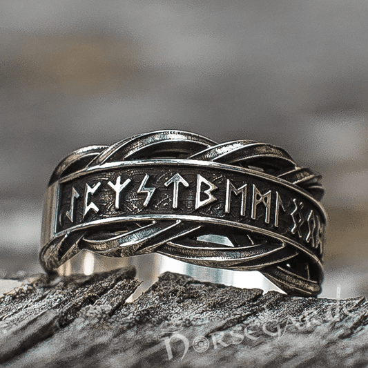 Handcrafted Twisted Runic Band - Sterling Silver