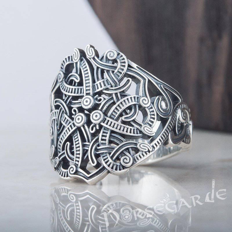 Handcrafted Urnes Art Ring - Sterling Silver