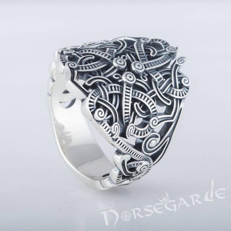 Handcrafted Urnes Art Ring - Sterling Silver