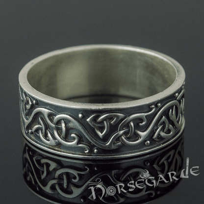 Handcrafted Urnes Inspired Decoration Band - Sterling Silver