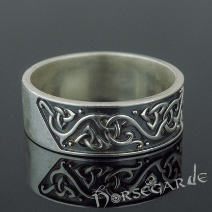 Handcrafted Urnes Inspired Decoration Band - Sterling Silver