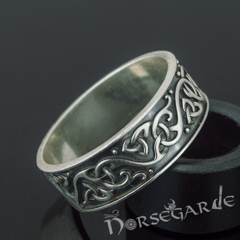 Handcrafted Urnes Inspired Decoration Band - Sterling Silver