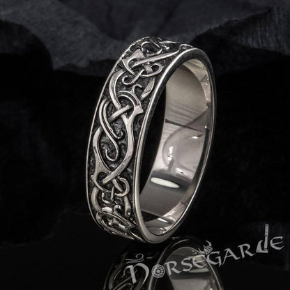 Handcrafted Urnes Ornamental Band - Sterling Silver
