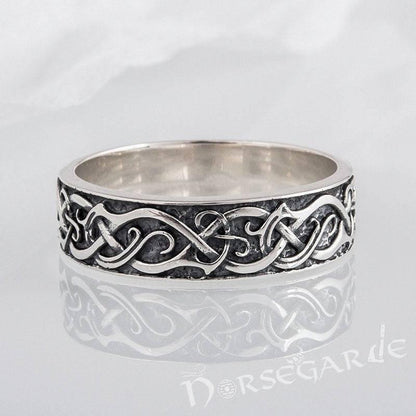 Handcrafted Urnes Ornamental Band - Sterling Silver