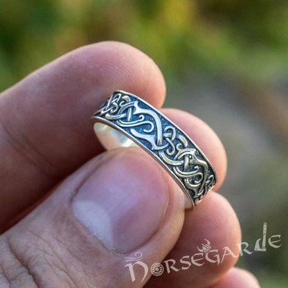 Handcrafted Urnes Ornamental Band - Sterling Silver