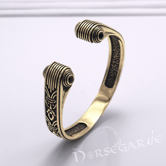 Handcrafted Valhalla Warrior Torc Bracelet - Bronze