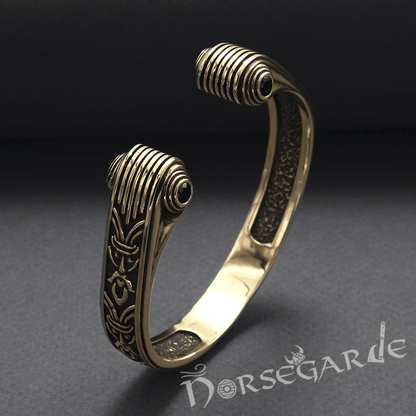 Handcrafted Valhalla Warrior Torc Bracelet - Bronze