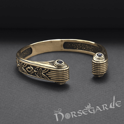 Handcrafted Valhalla Warrior Torc Bracelet - Bronze