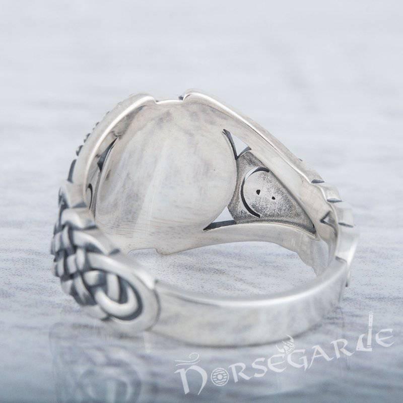 Handcrafted Valknut Braid Ornament Ring - Sterling Silver