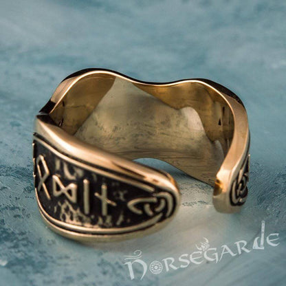 Handcrafted Valknut Ornamental Runic Band - Bronze