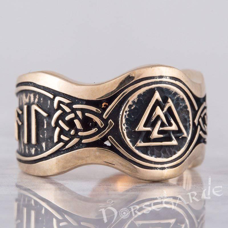 Handcrafted Valknut Ornamental Runic Band - Bronze