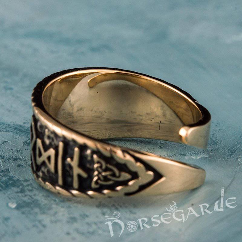 Handcrafted Valknut Runic Band - Bronze