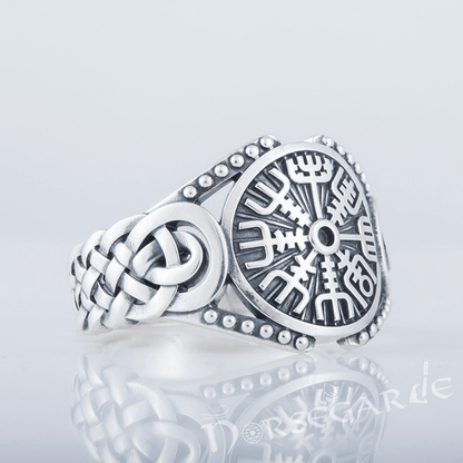 Handcrafted Vegvisir Braid Ornament Ring - Sterling Silver