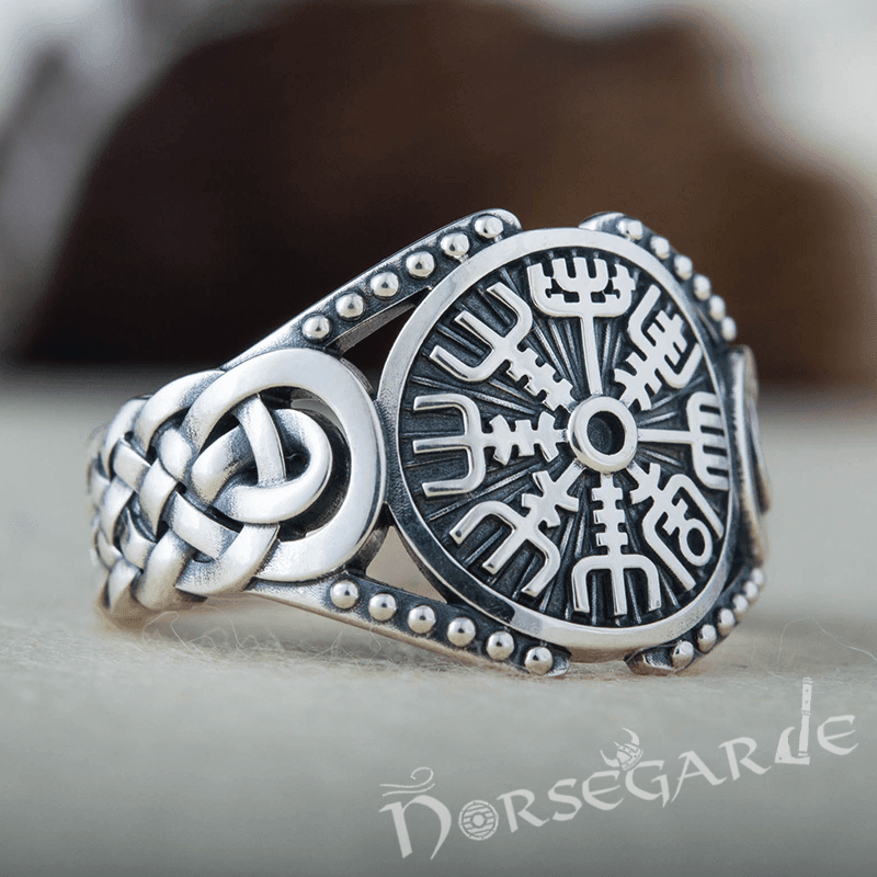 Handcrafted Vegvisir Braid Ornament Ring - Sterling Silver