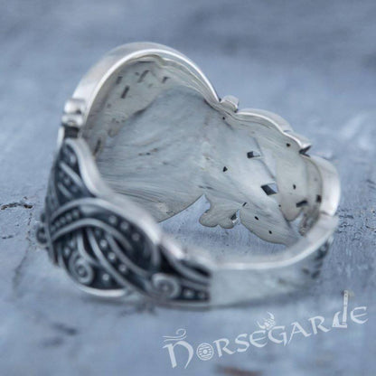 Handcrafted Vegvisir Jellinge Style Ring - Sterling Silver
