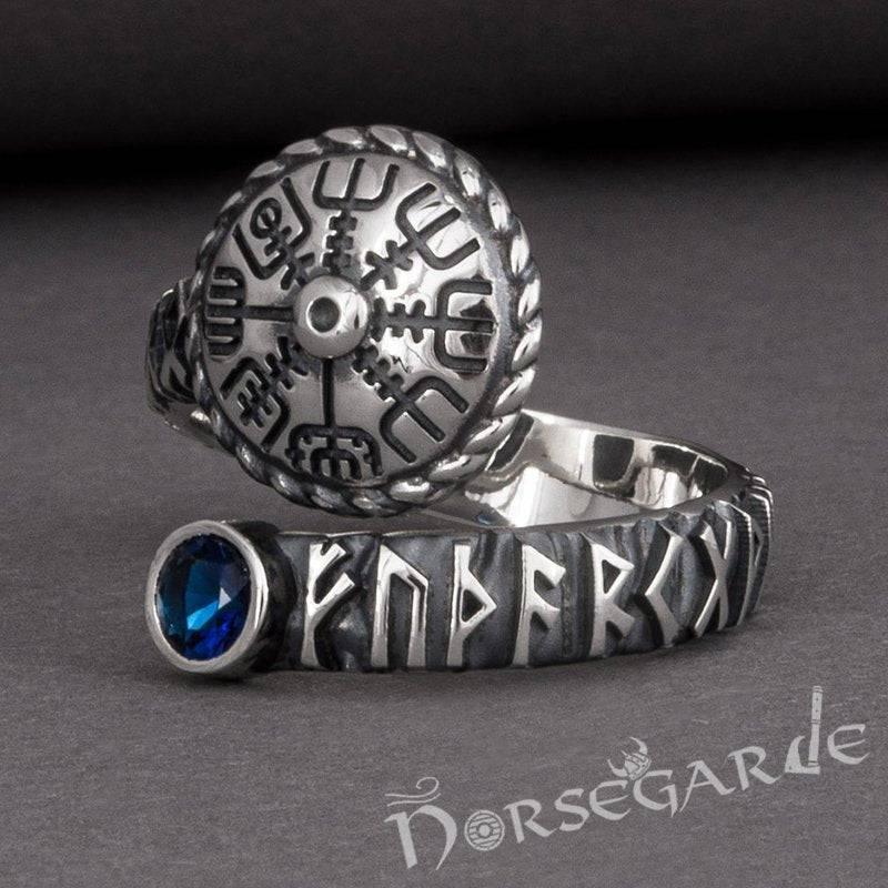 Handcrafted Vegvisir Ouroboros Band - Sterling Silver