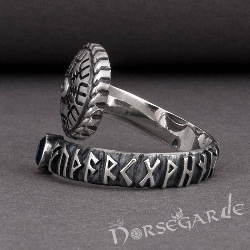 Handcrafted Vegvisir Ouroboros Band - Sterling Silver