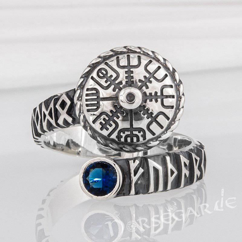 Handcrafted Vegvisir Ouroboros Band - Sterling Silver