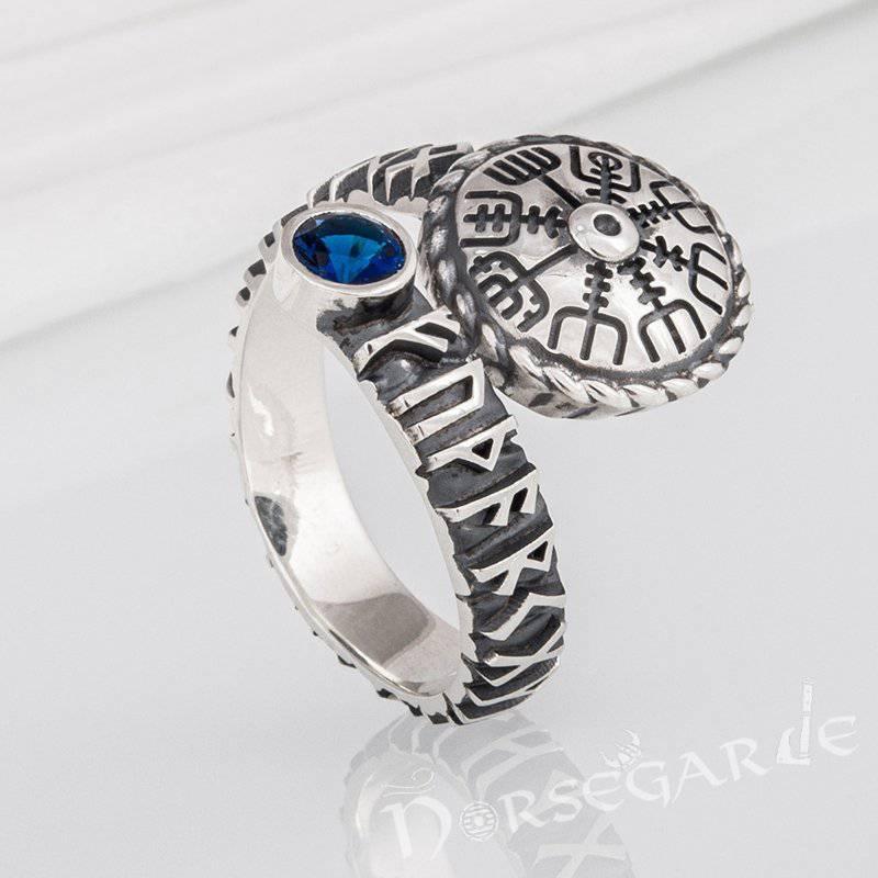 Handcrafted Vegvisir Ouroboros Band - Sterling Silver