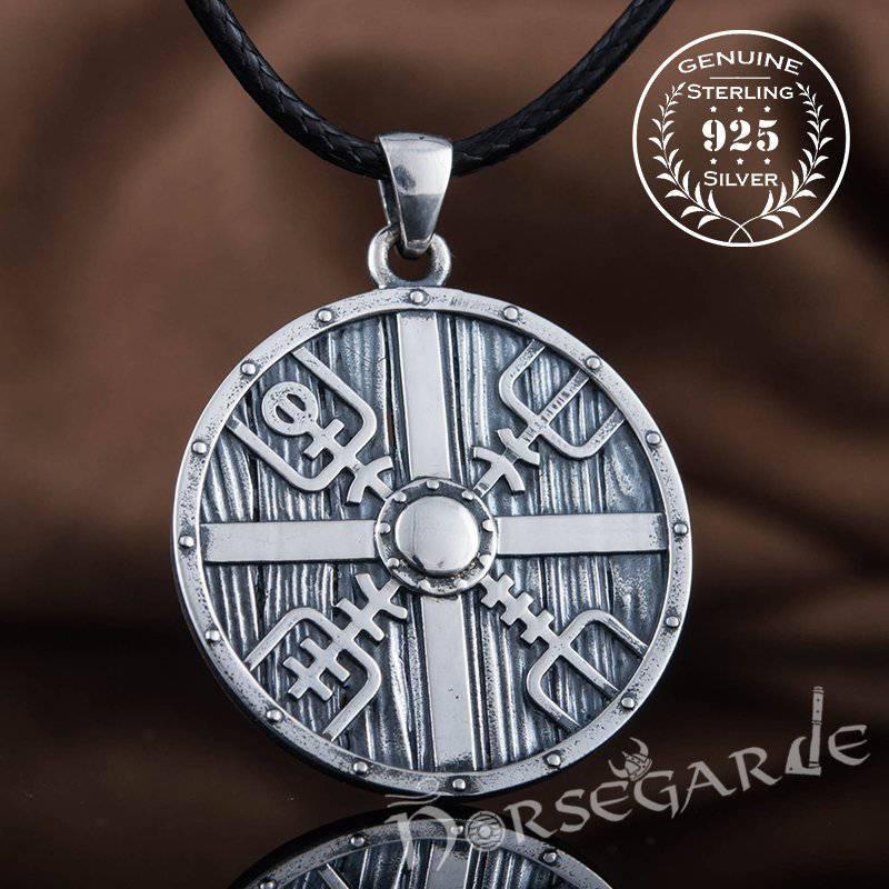 Handcrafted Vegvisir Shield Pendant - Sterling Silver