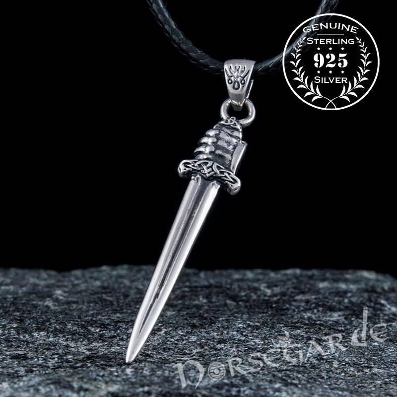 Handcrafted Viking Hand and Sword Pendant - Sterling Silver