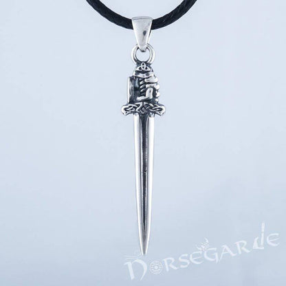 Handcrafted Viking Hand and Sword Pendant - Sterling Silver