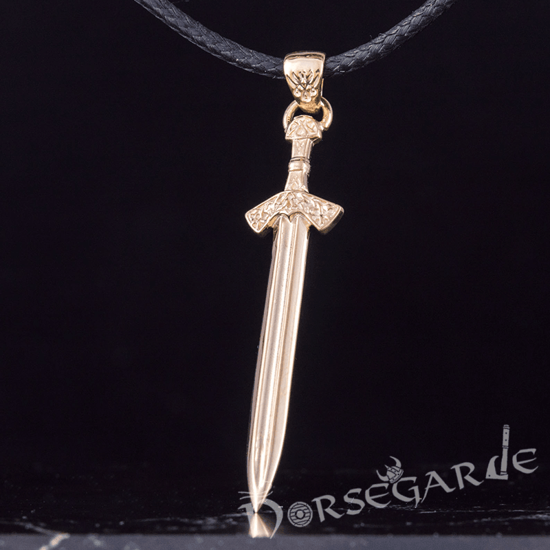 Handcrafted Viking Sword Pendant - Gold