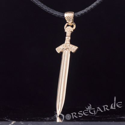 Handcrafted Viking Sword Pendant - Gold