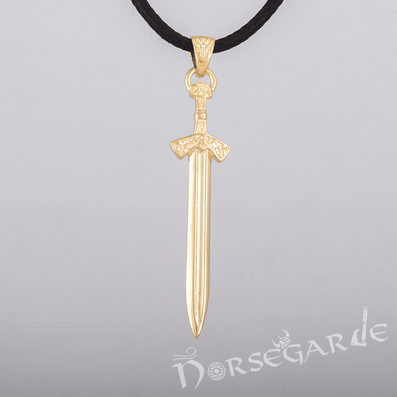 Handcrafted Viking Sword Pendant - Gold