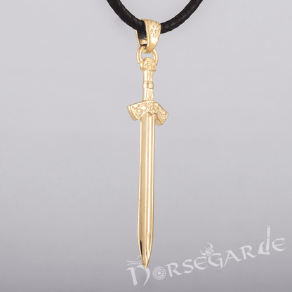 Handcrafted Viking Sword Pendant - Gold