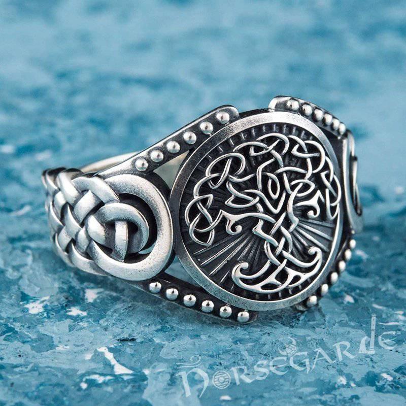 Handcrafted Yggdrasil Braid Ornament Ring - Sterling Silver