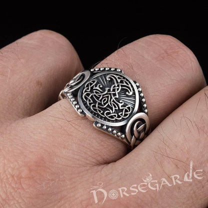 Handcrafted Yggdrasil Braid Ornament Ring - Sterling Silver