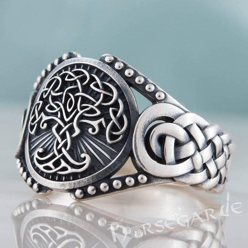 Handcrafted Yggdrasil Braid Ornament Ring - Sterling Silver