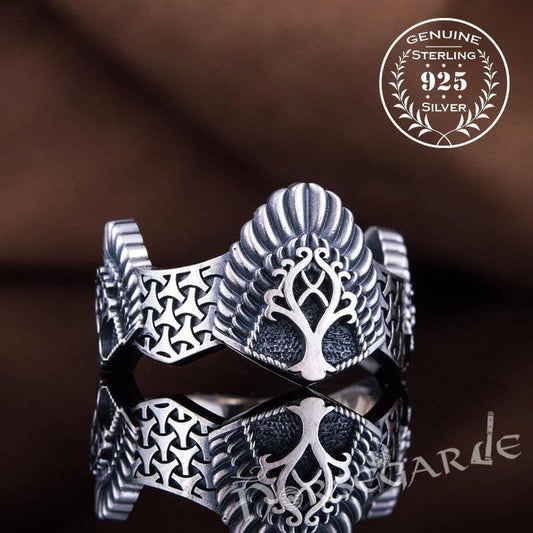 Handcrafted Yggdrasil Crown Band - Sterling Silver