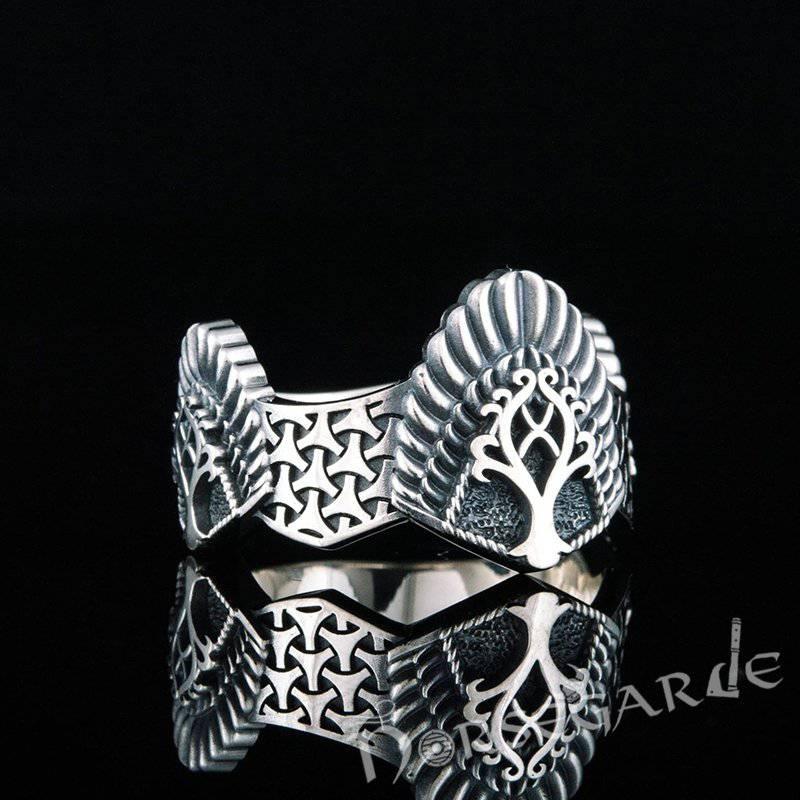 Handcrafted Yggdrasil Crown Band - Sterling Silver