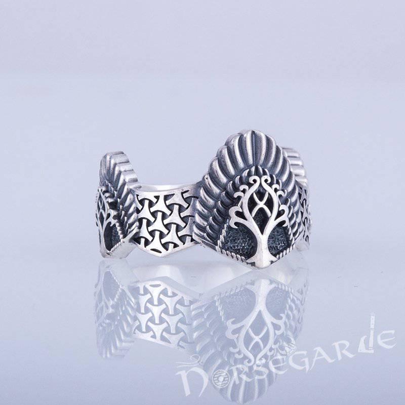 Handcrafted Yggdrasil Crown Band - Sterling Silver