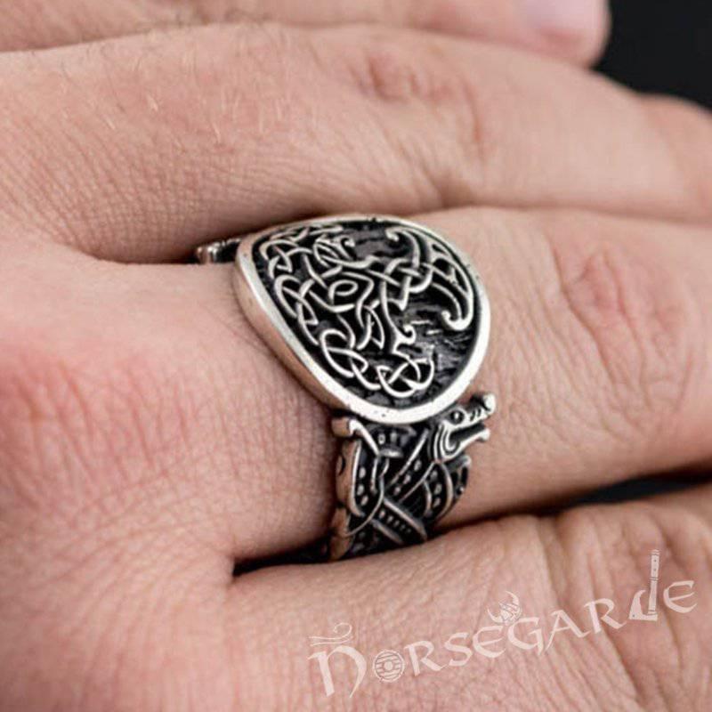 Handcrafted Yggdrasil Jellinge Style Ring - Sterling Silver