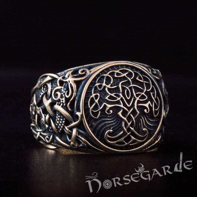 Handcrafted Yggdrasil Mammen Style Ring - Bronze