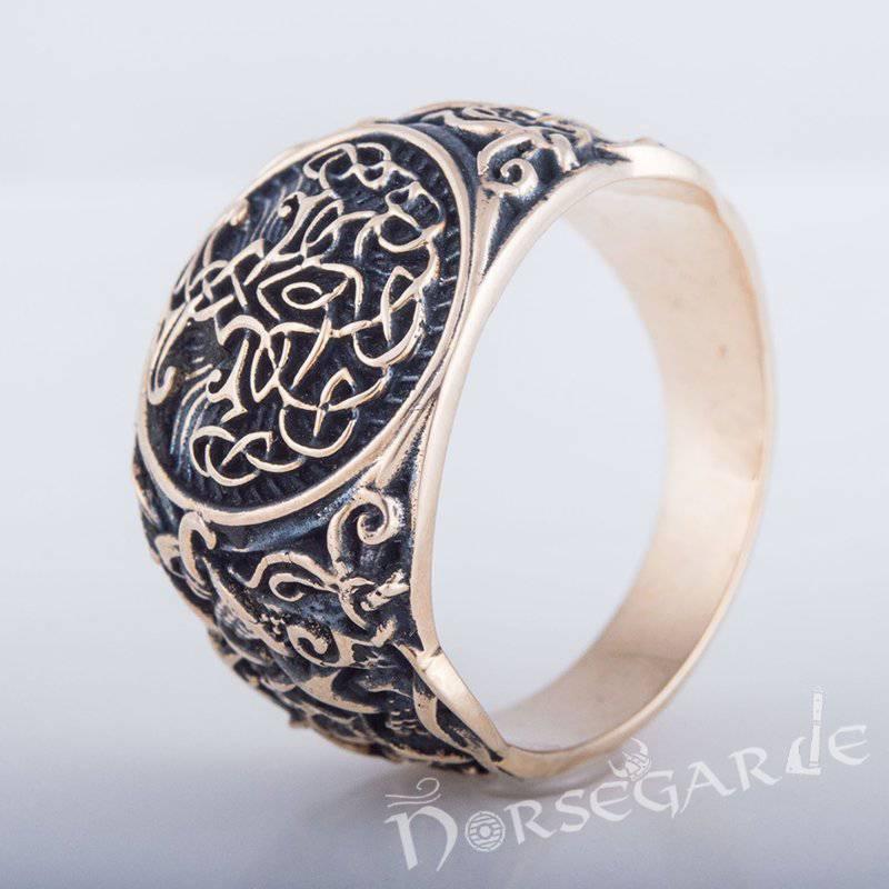 Handcrafted Yggdrasil Mammen Style Ring - Bronze