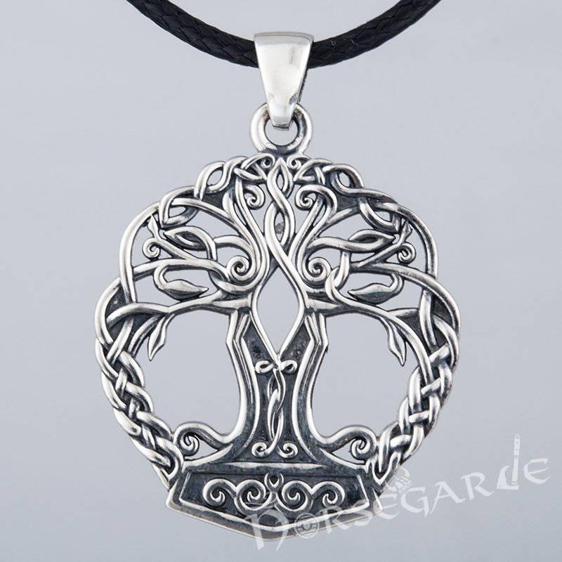 Handcrafted Yggdrasil Mjölnir Pendant - Sterling Silver