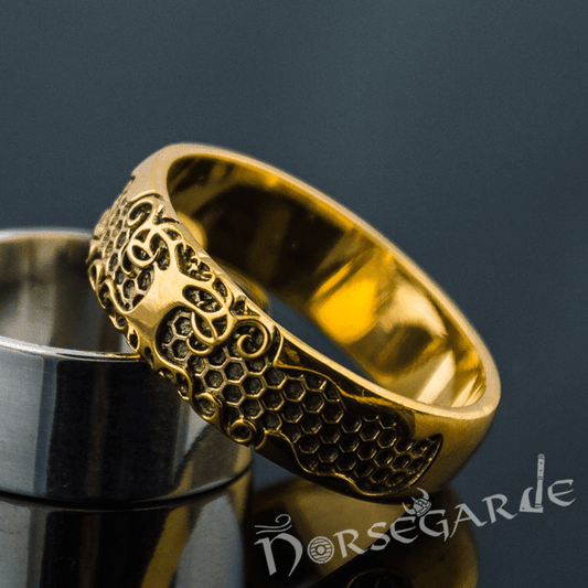 Handcrafted Yggdrasil Patterned Band - Gold