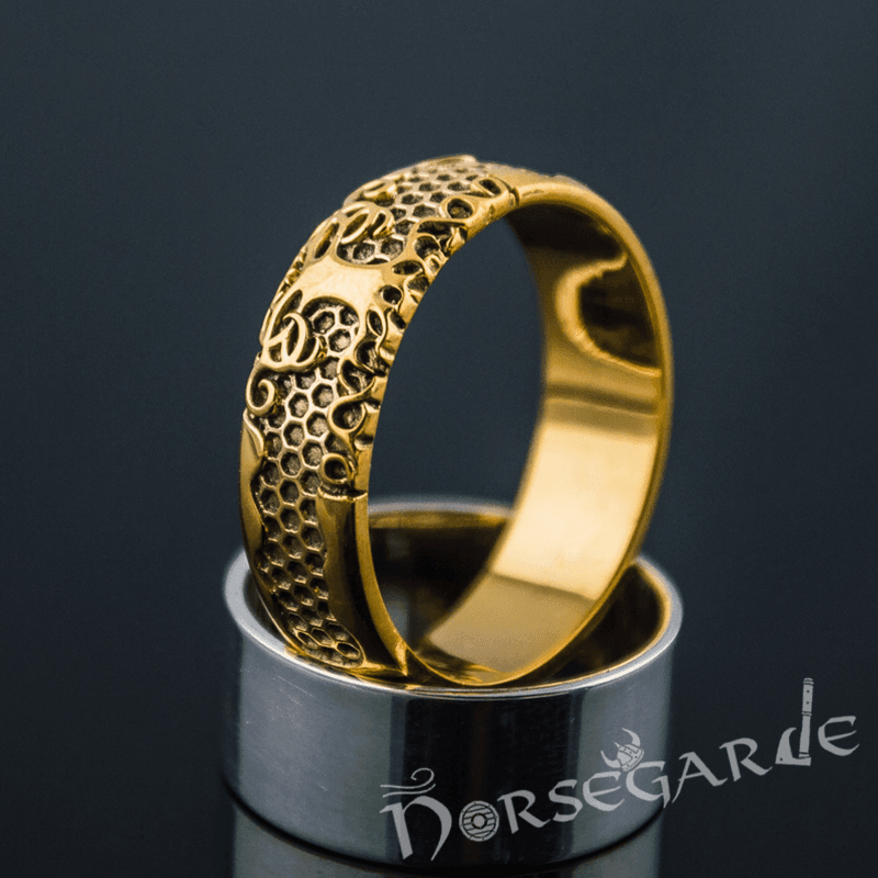 Handcrafted Yggdrasil Patterned Band - Gold