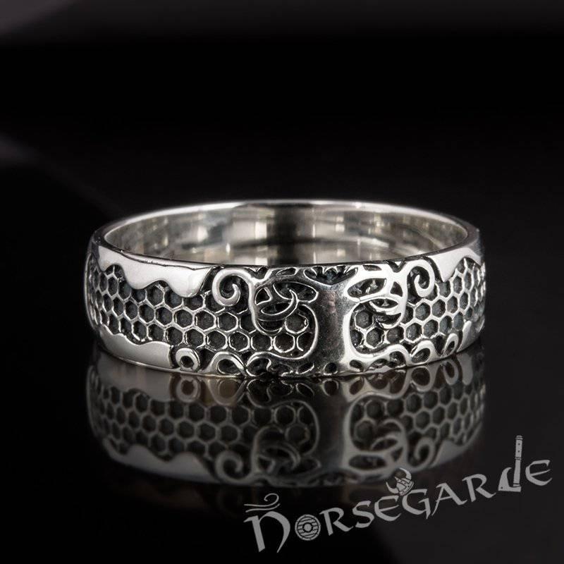 Handcrafted Yggdrasil Patterned Band - Sterling Silver
