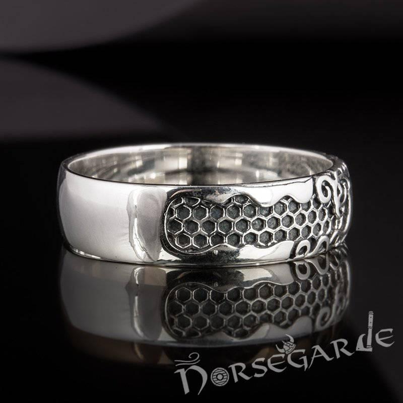 Handcrafted Yggdrasil Patterned Band - Sterling Silver